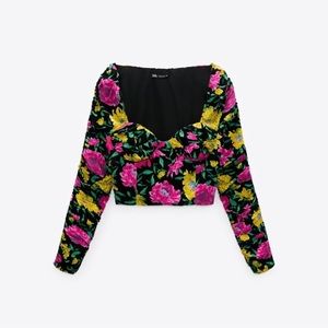 NWT Zara floral top size M